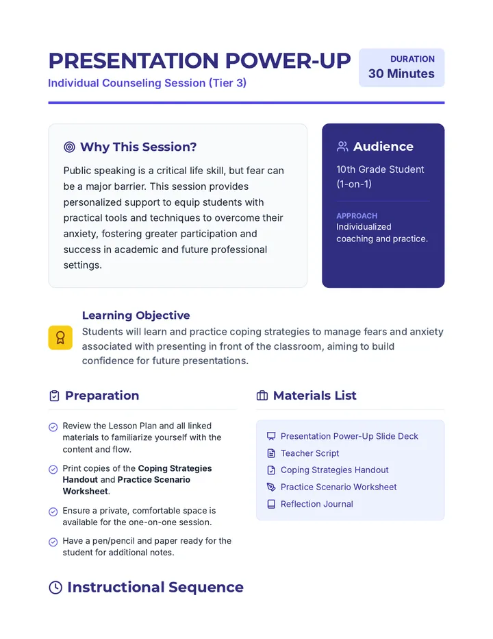 Presentation Power Up Lesson Plan