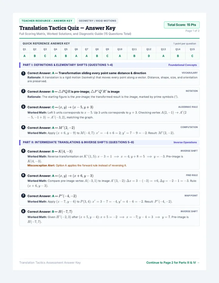 Translation Tactics Answer Key
