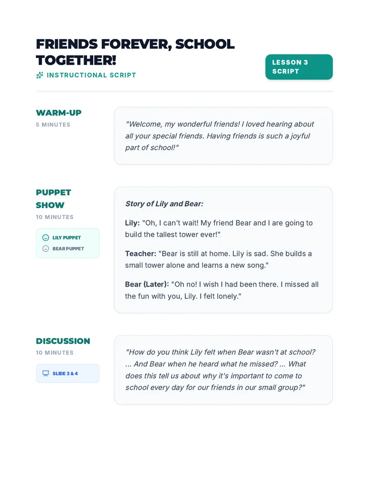 Friends Lesson Script