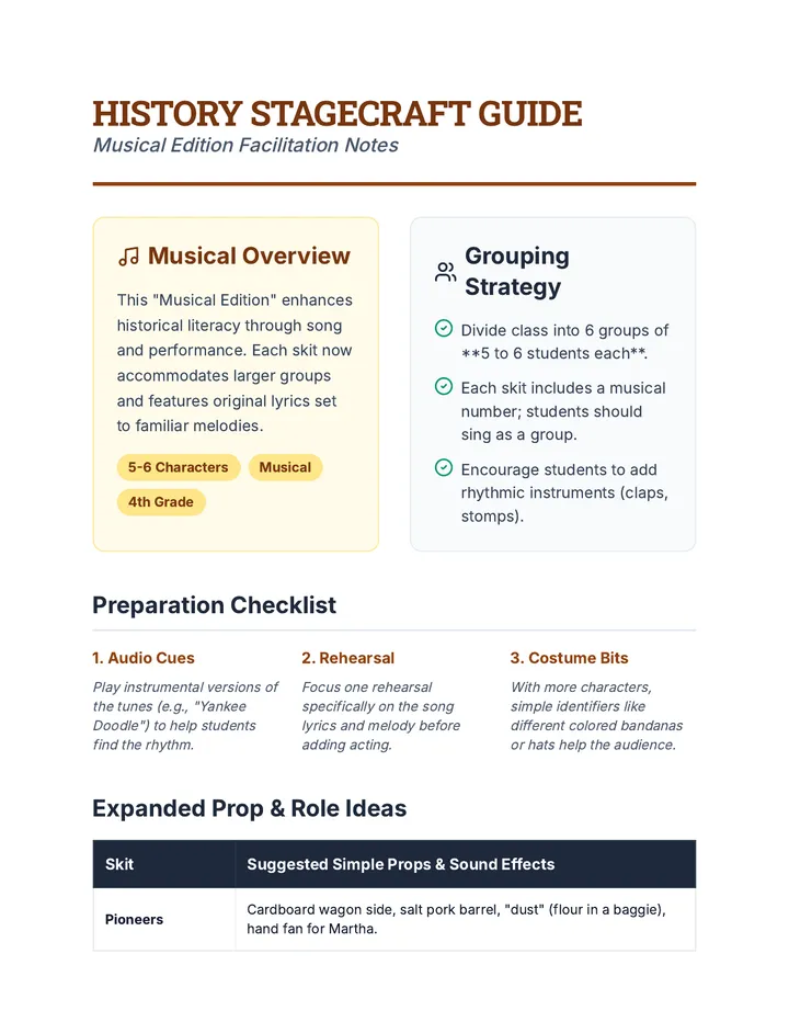 History Stagecraft Guide