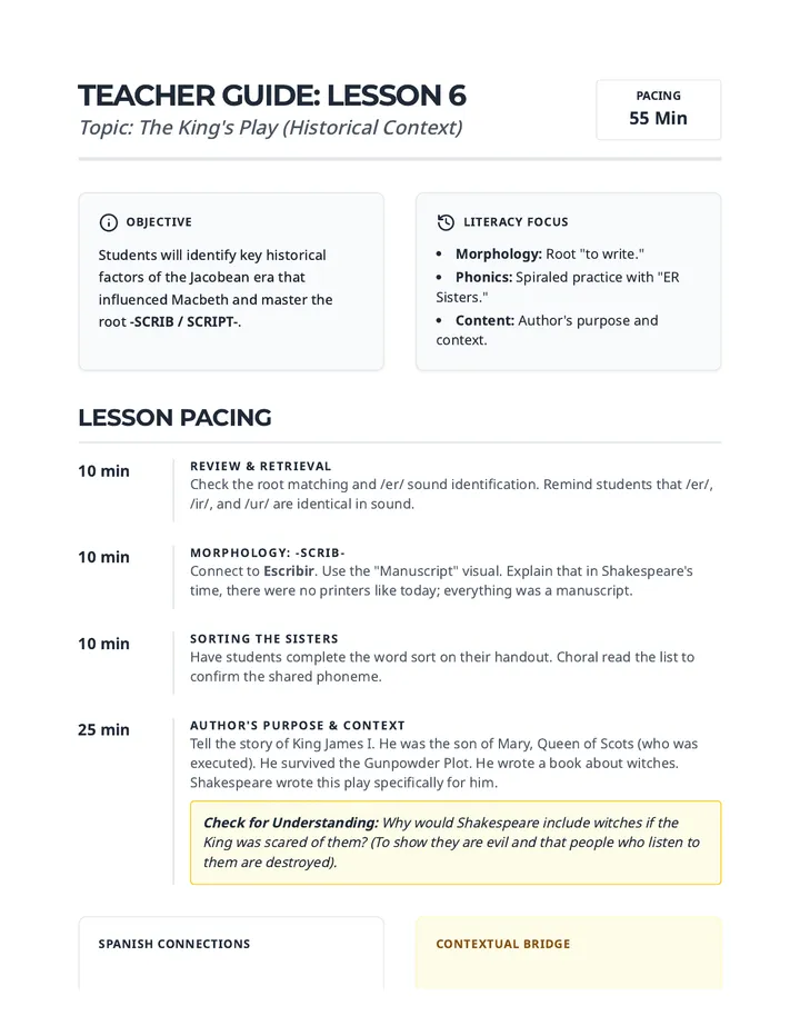The King's Play Teacher Guide