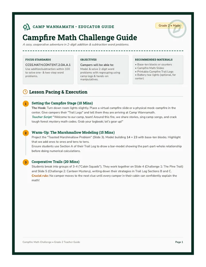 Campfire Math Teacher Guide
