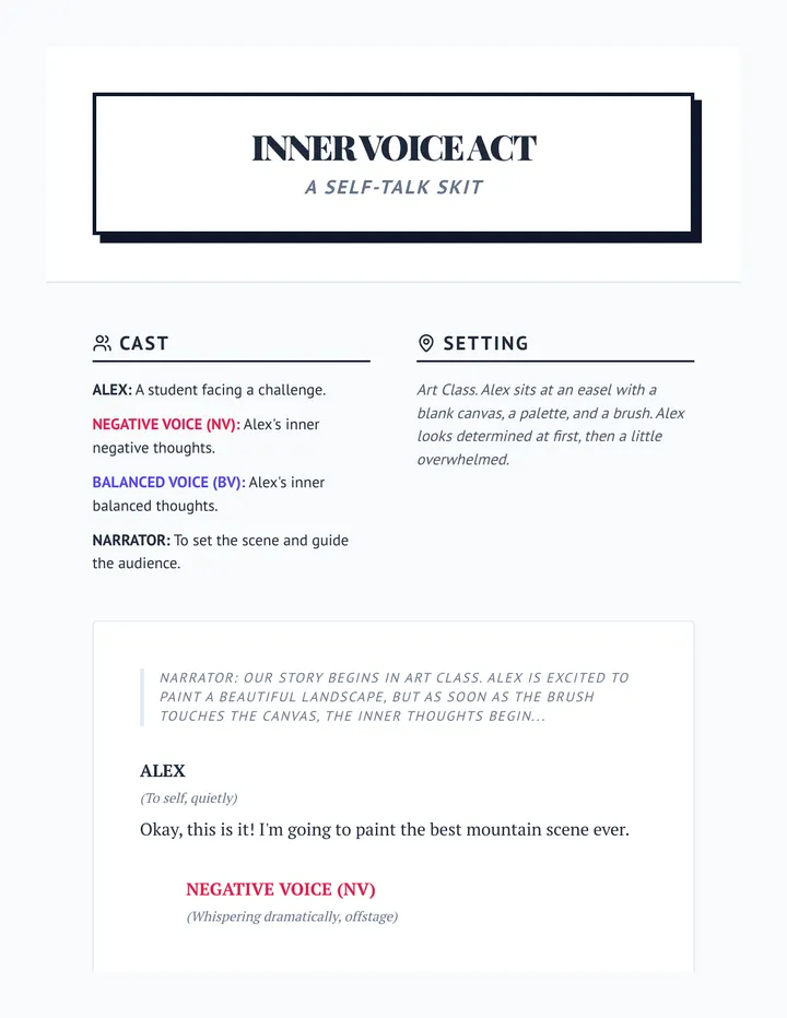 Inner Voice Skit Script