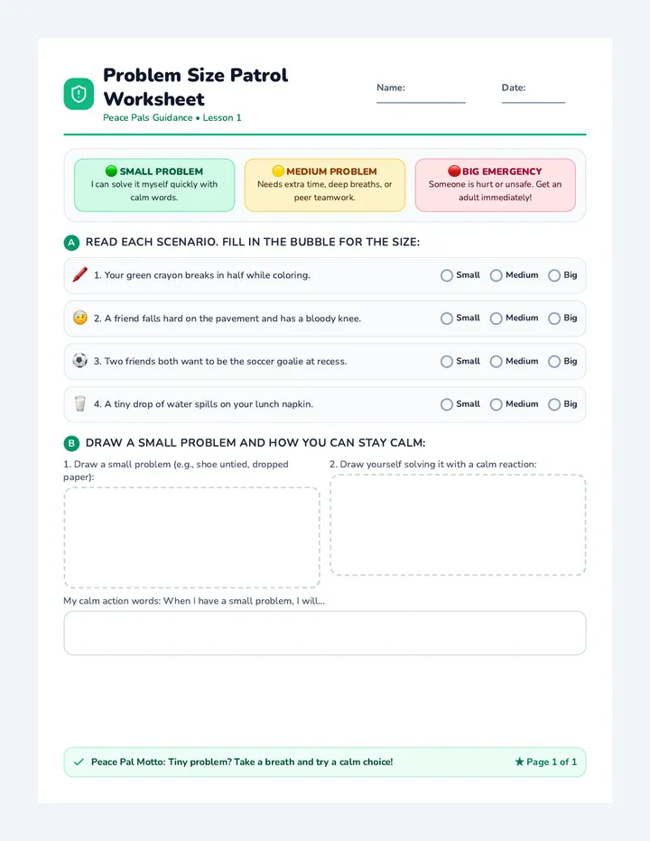 Problem Sizing Worksheet