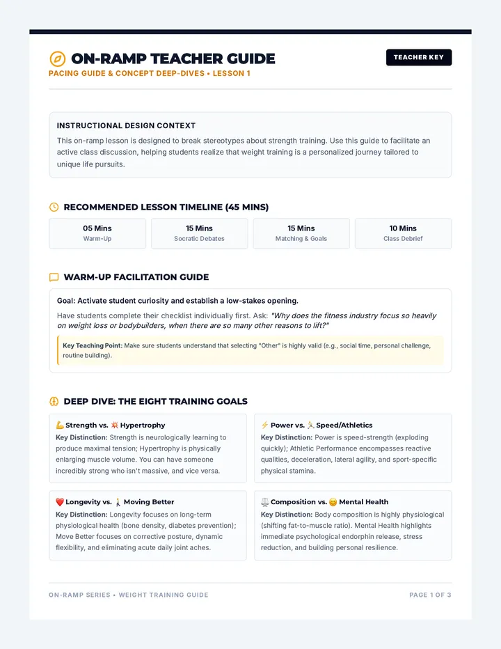 On Ramp Teacher Guide