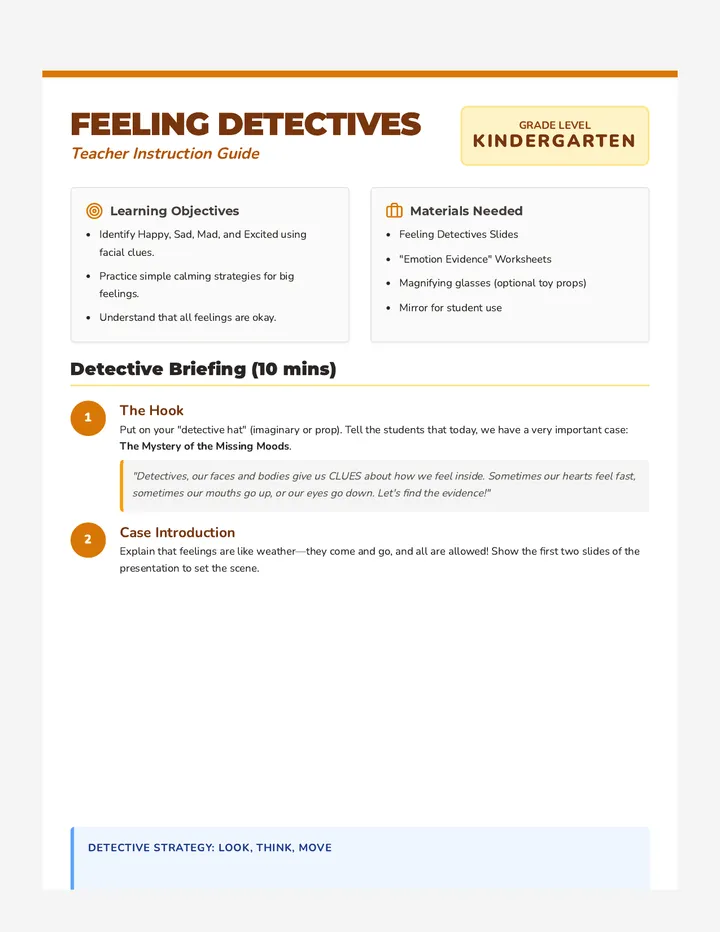Feeling Detectives Teacher Guide
