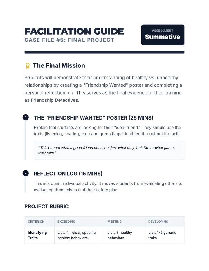 Friendship Project Facilitation Guide