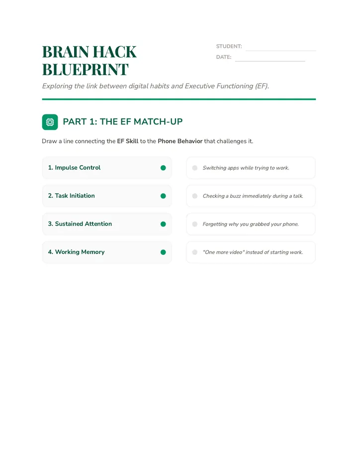 Brain Hack Blueprint Worksheet