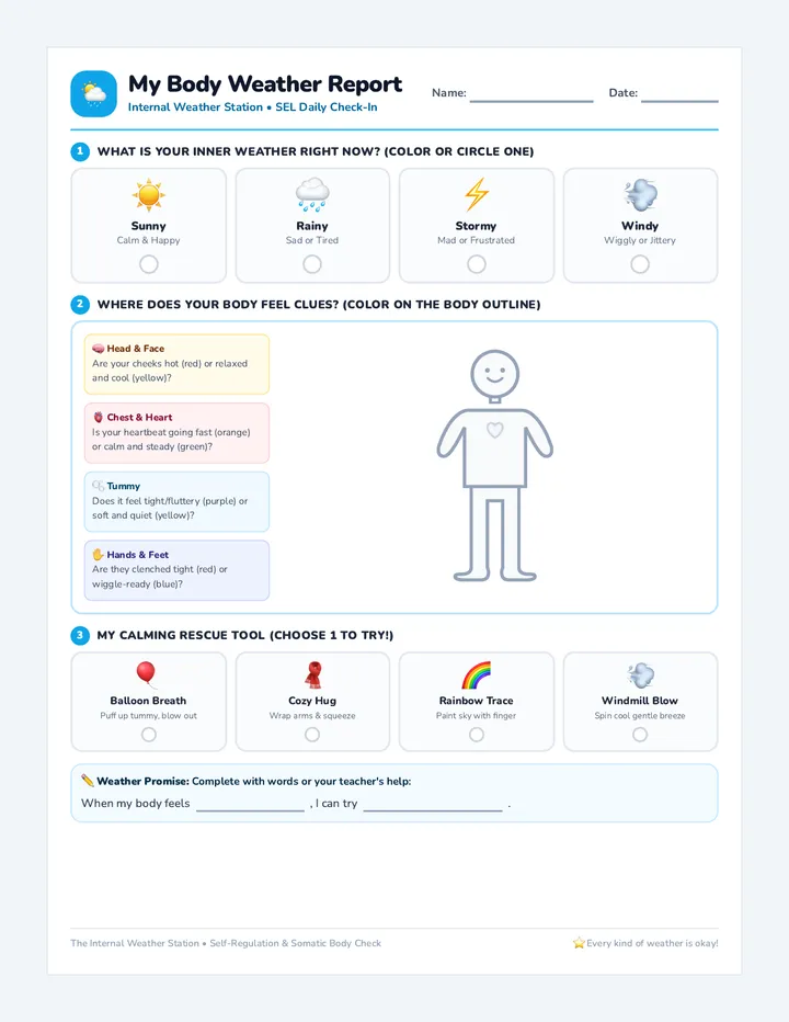 Body Weather Worksheet