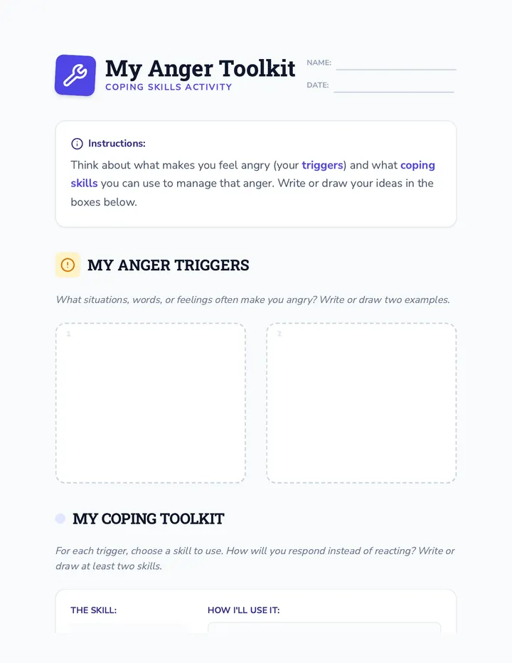 Coping Skills Activity Sheet