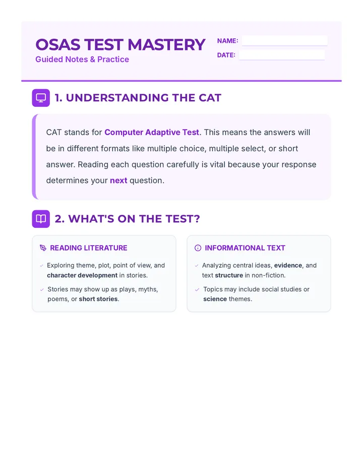 OSAS Prep Guided Notes Worksheet