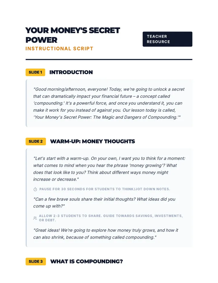 Money Power Script