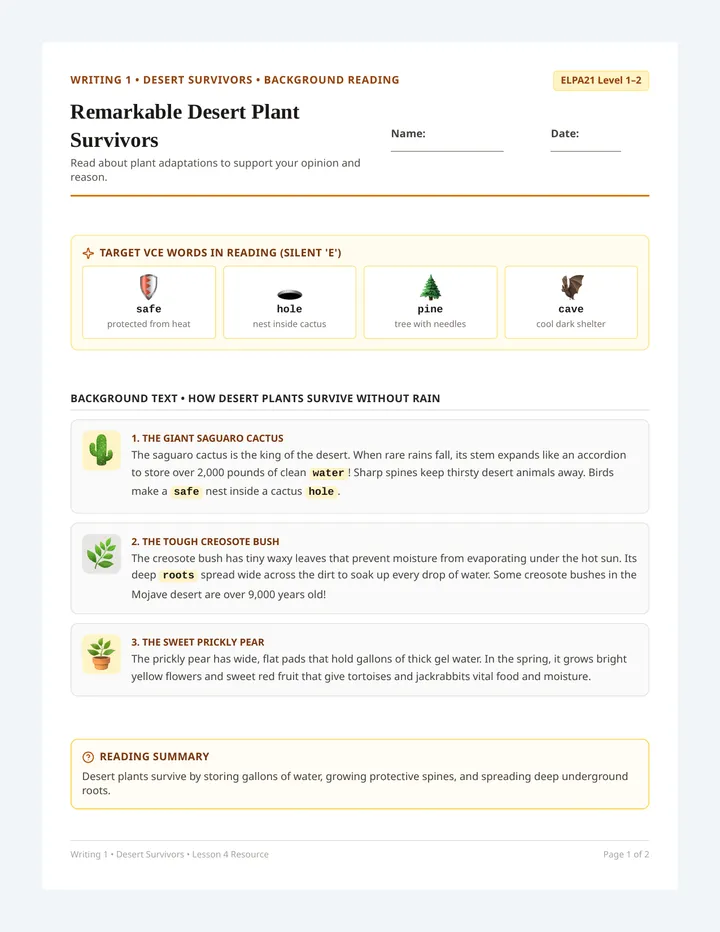Plant Opinions Background Reader