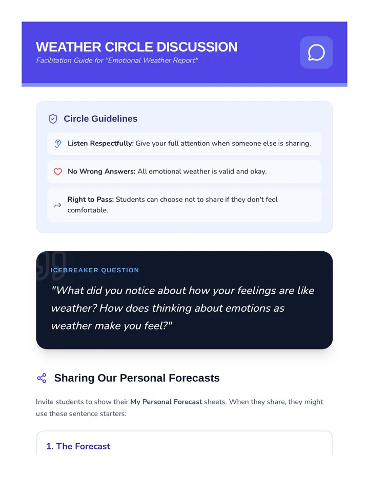 Weather Circle Discussion Guide