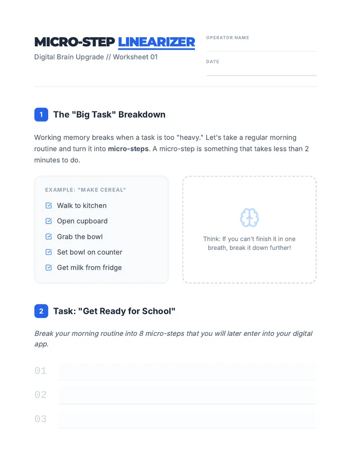 Micro Step Worksheet