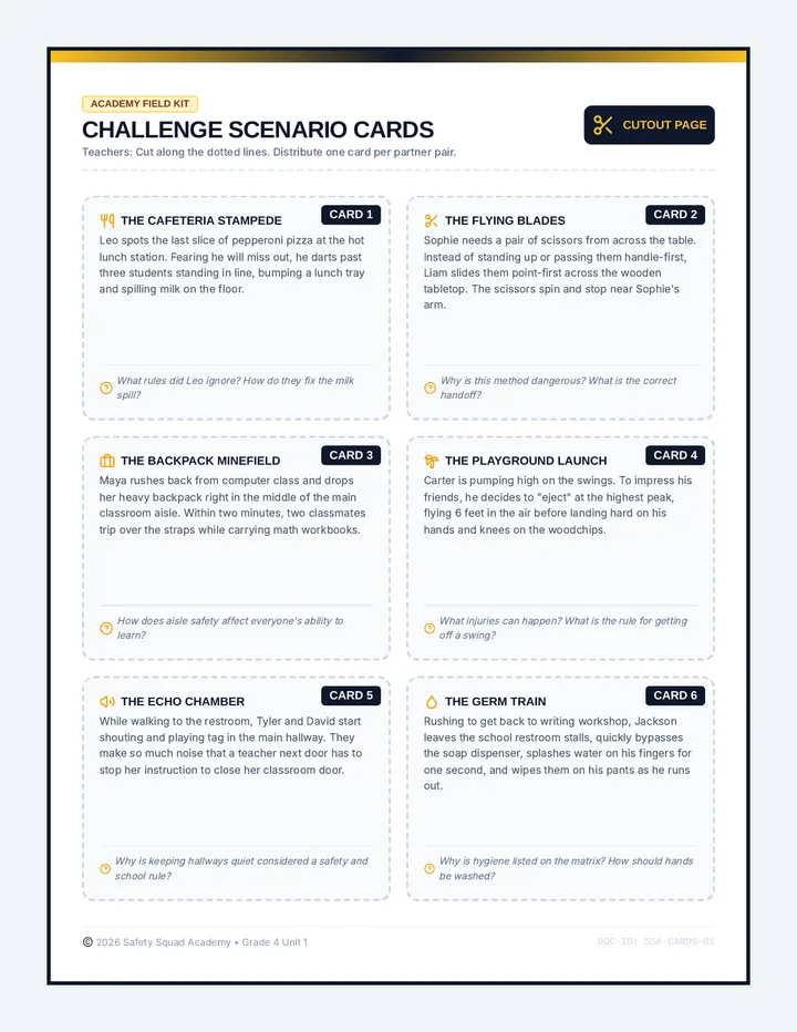 Safety Squad Challenge Cards
