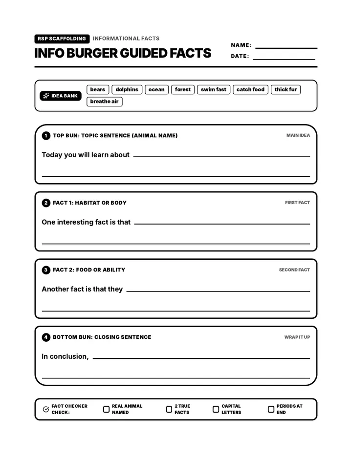 Info Burger Guided Worksheet