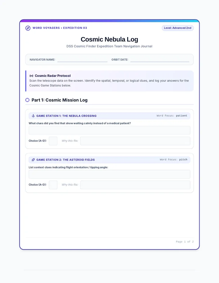 Cosmic Nebula Adventure Log