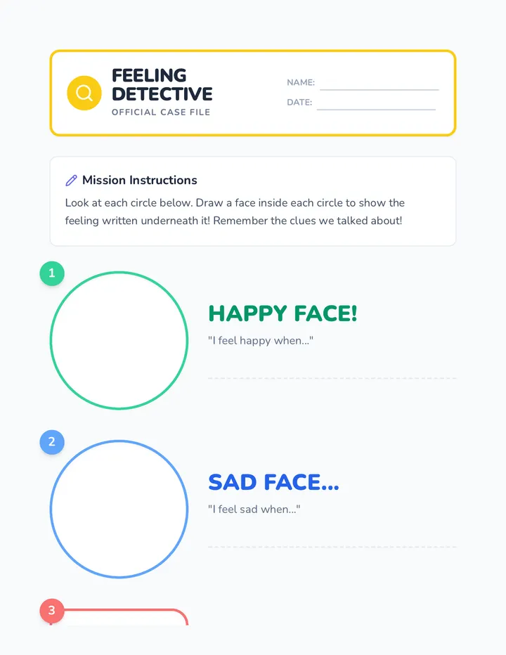 Feeling Faces Worksheet