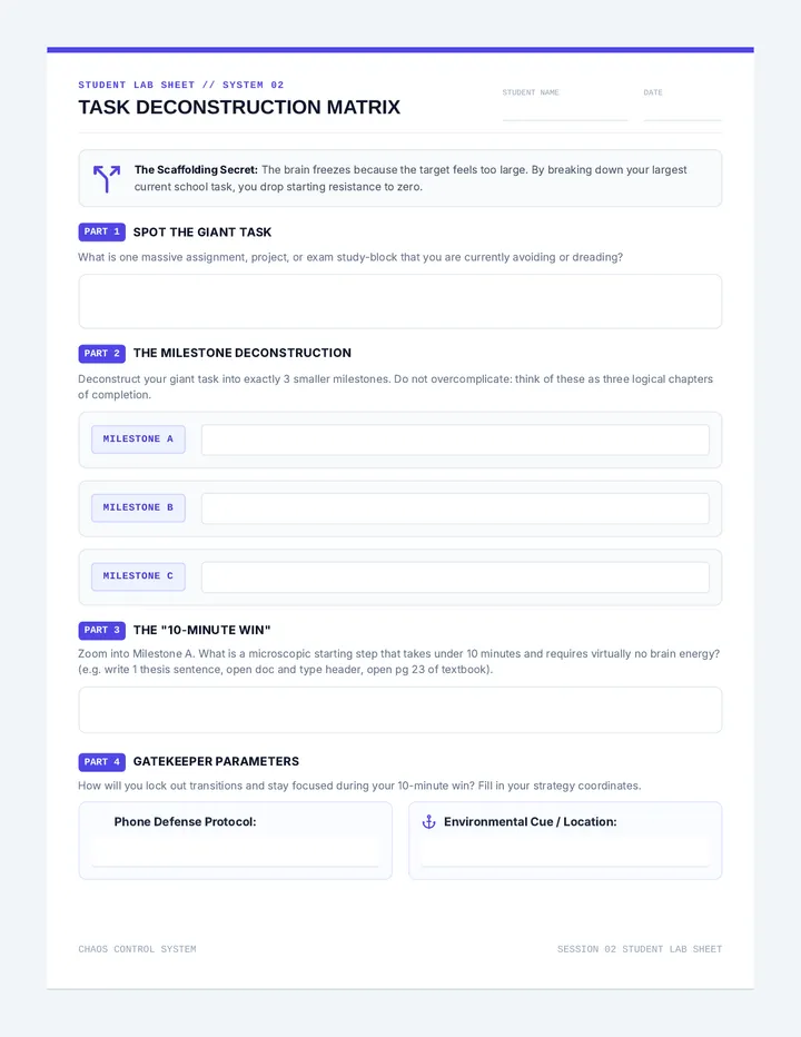 Task Deconstruction Worksheet