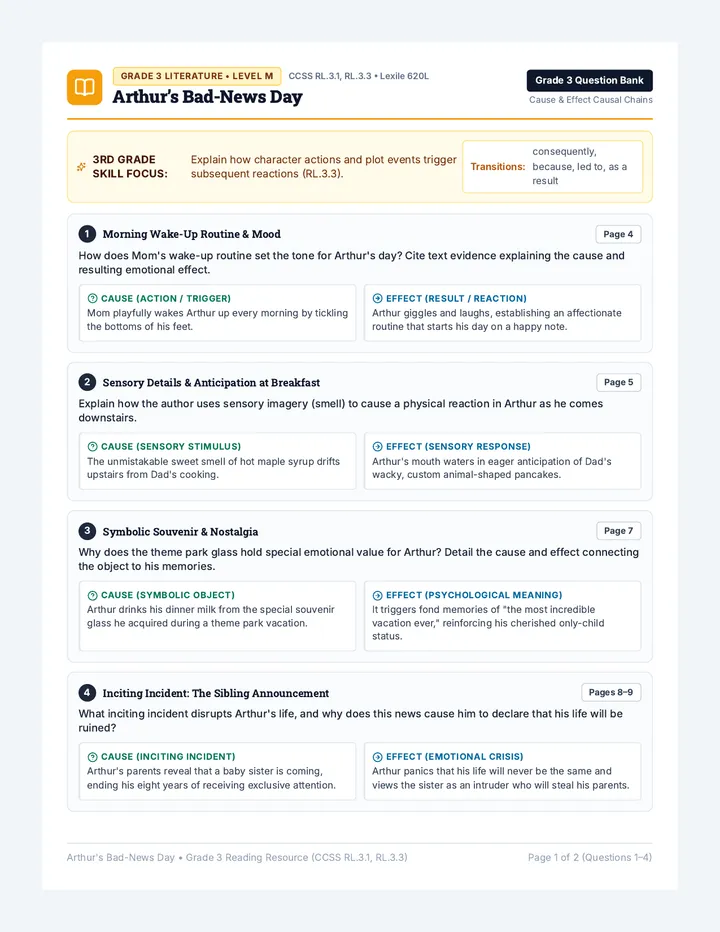 Cause Effect Teacher Guide