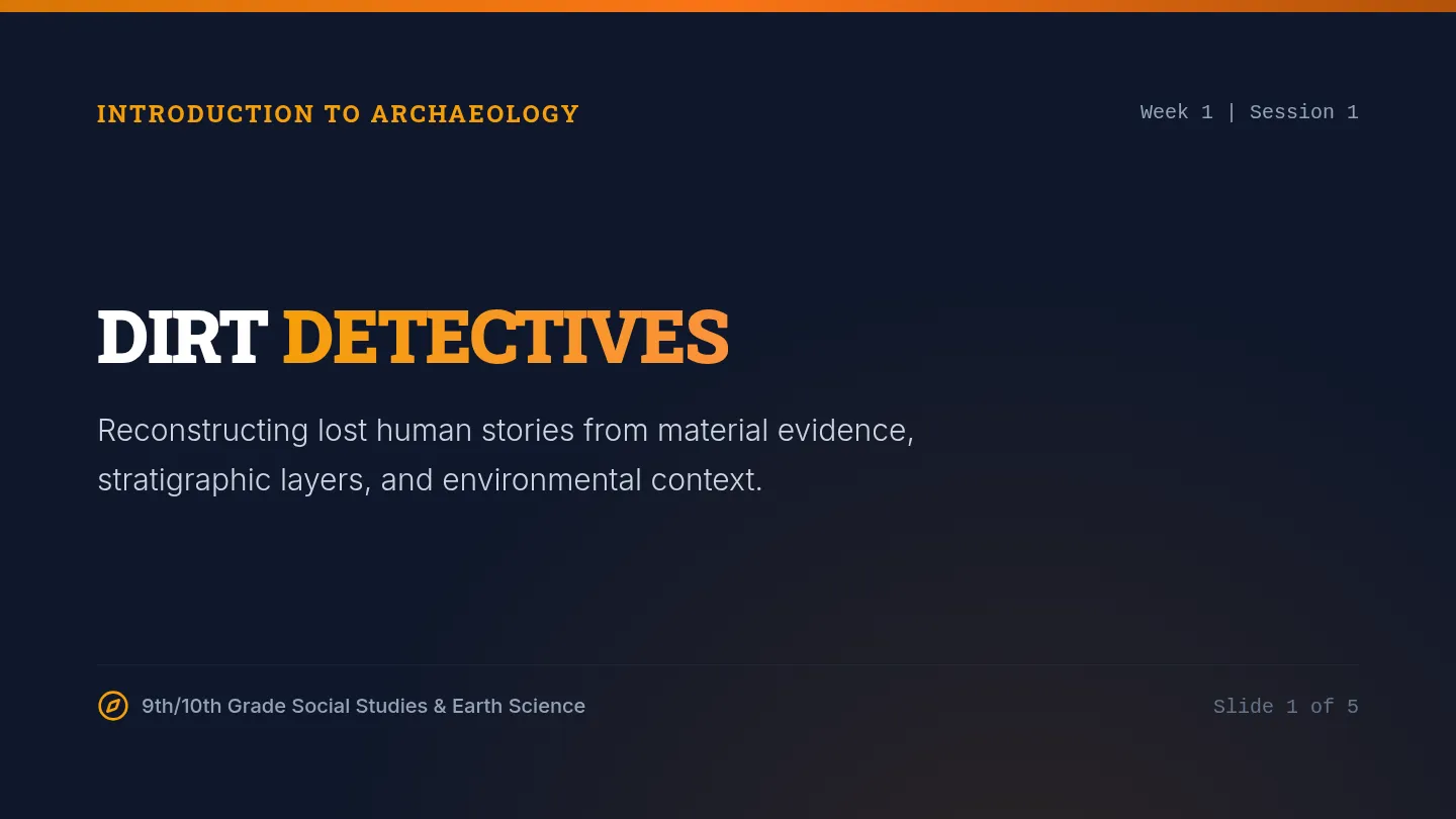 Dirt Detectives Slides
