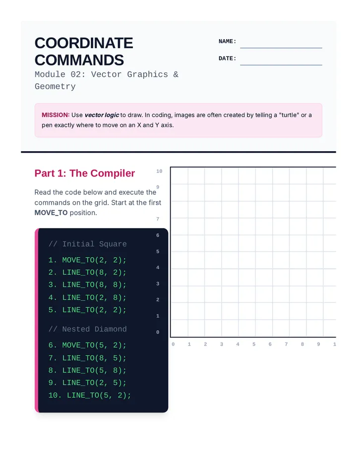 Coordinate Grid Worksheet