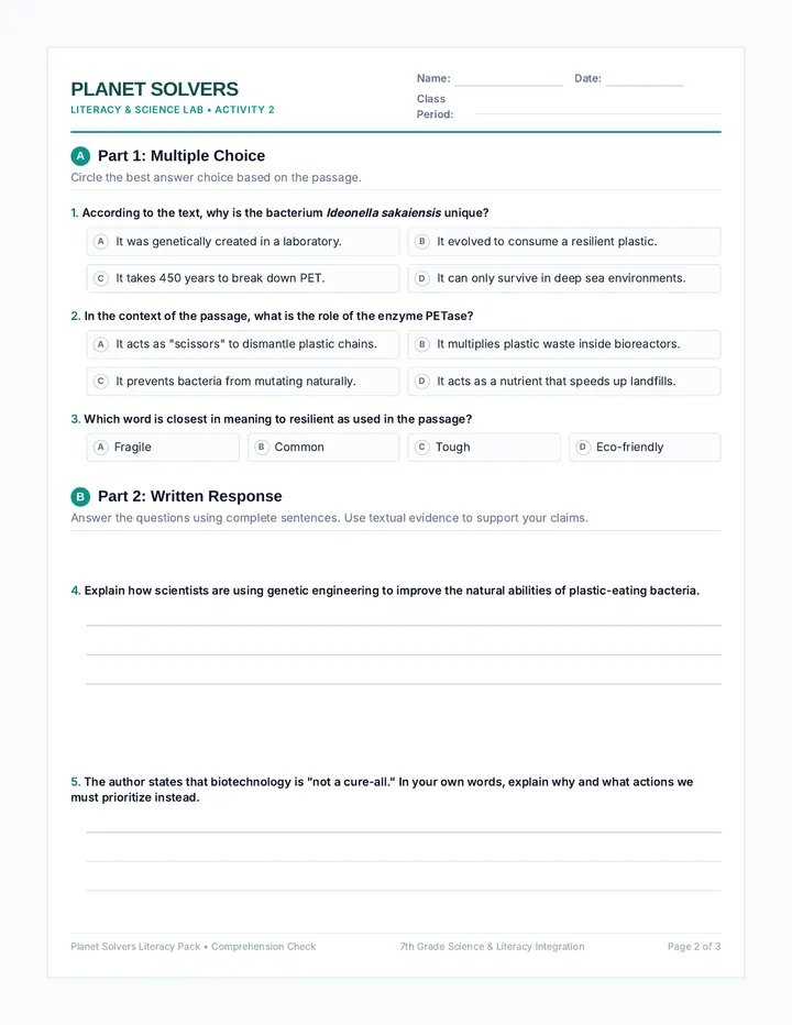 Microbe Mission Questions