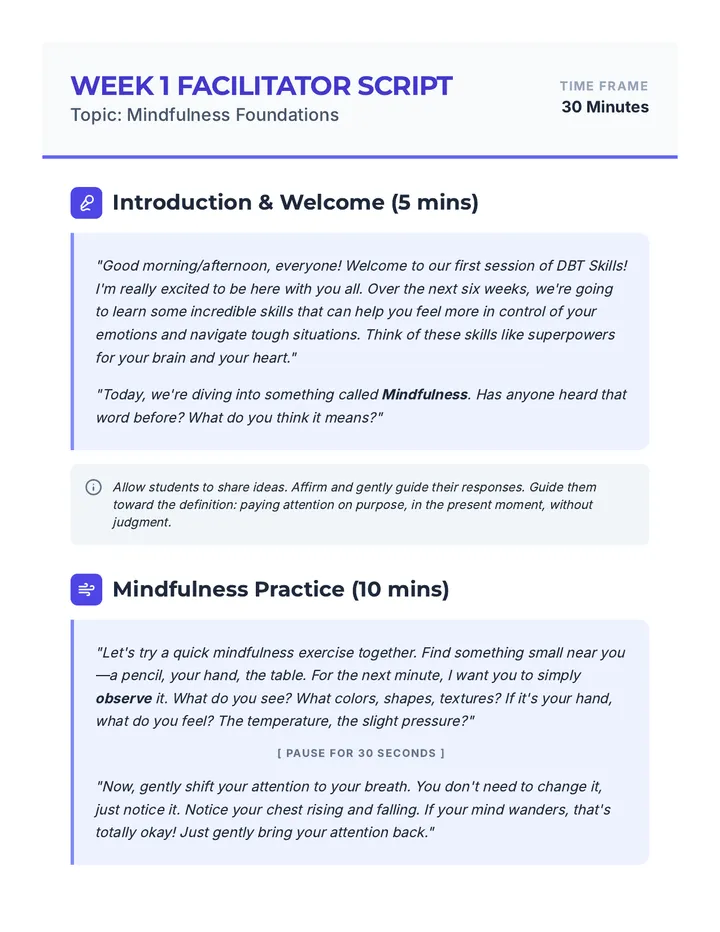 Week 1 Mindfulness Script