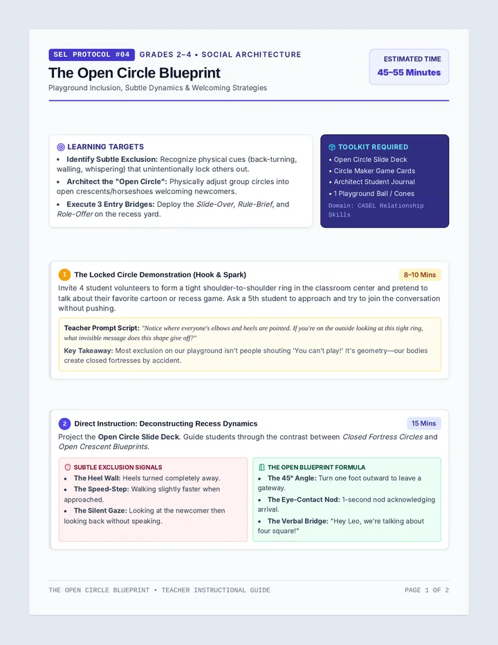 Open Circle Lesson Plan