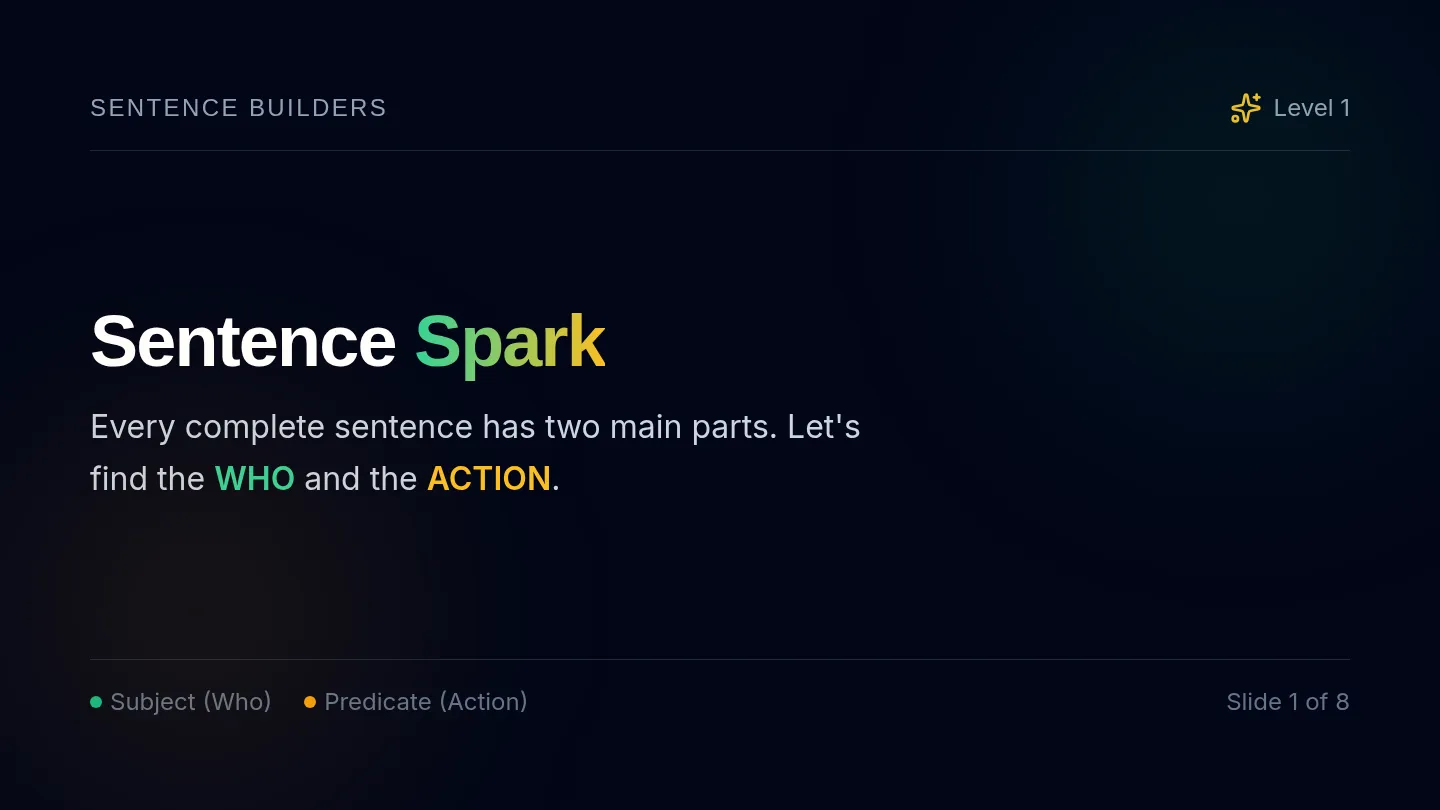 Sentence Spark Slides