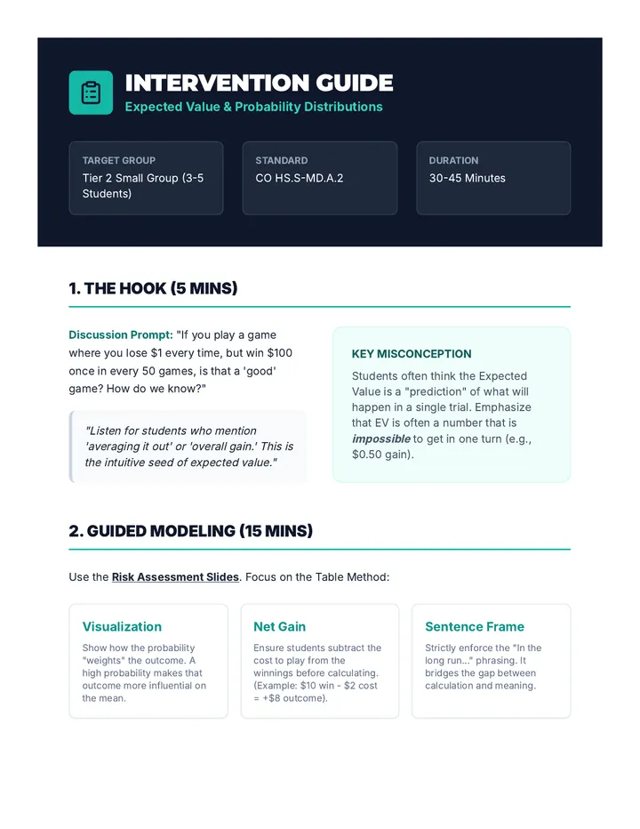 Risk Analysis Teacher Guide