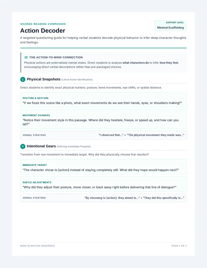 Action Decoder Teacher Guide