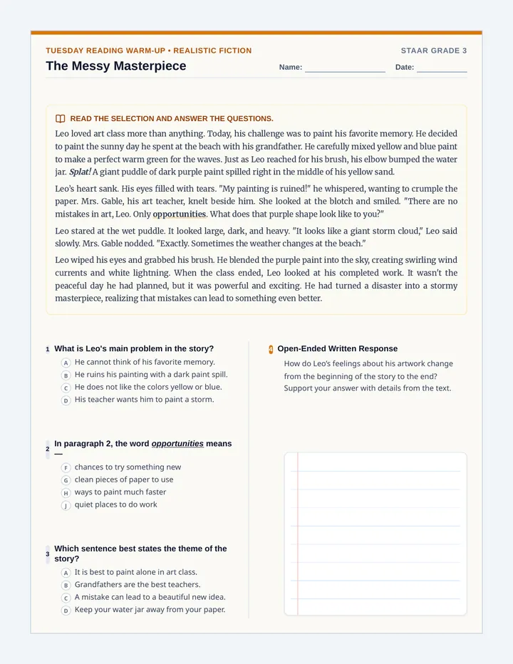Messy Masterpiece Worksheet