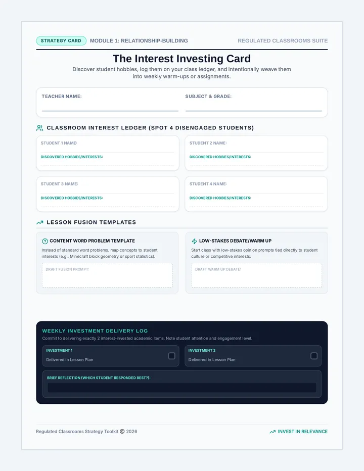 Interest Investing Strategy Card
