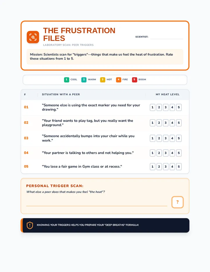 Frustration Files Worksheet