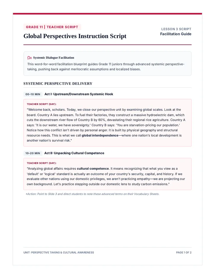 Global Perspectives Instruction Script