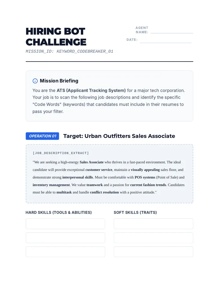Hiring Bot Challenge Worksheet