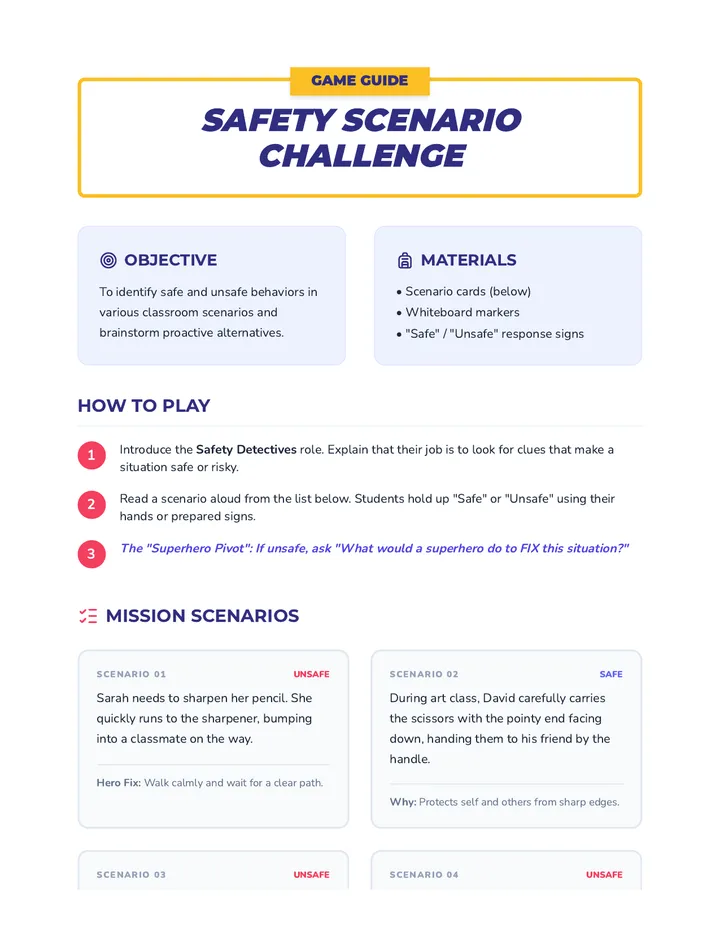 Safety Scenario Game Guide