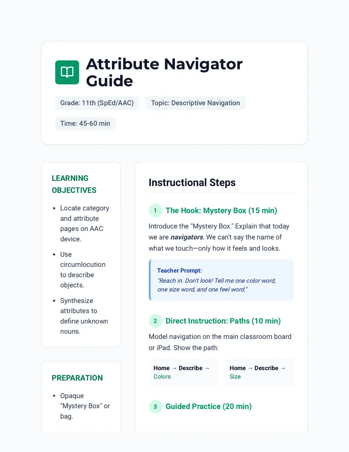 Descriptive Games Teacher Guide