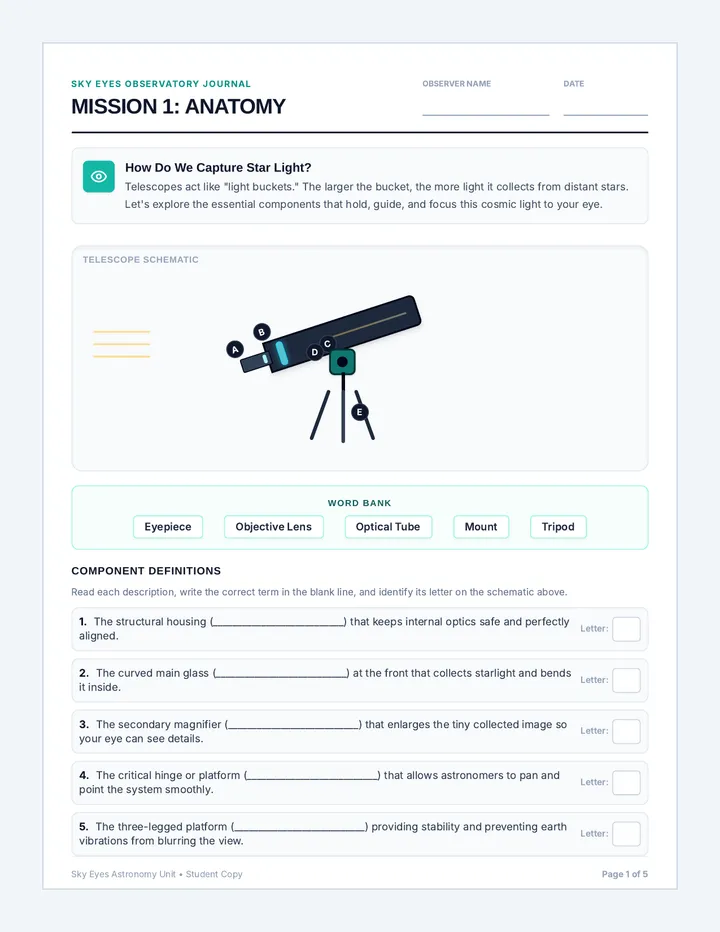 Sky Eyes Worksheet