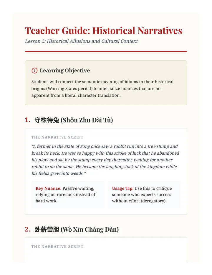 Historical Narratives Teacher Guide