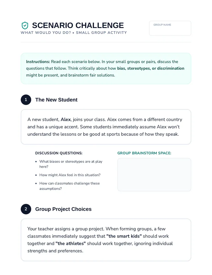 Scenario Challenge Activity Sheet