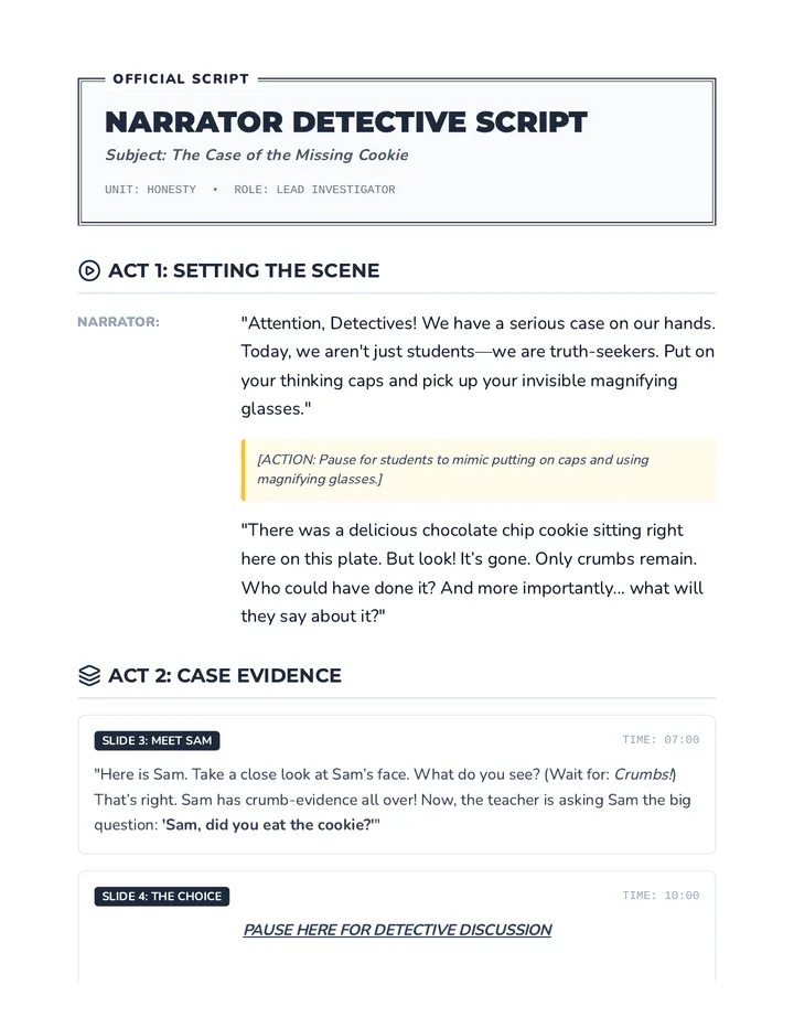 Narrator Detective Script