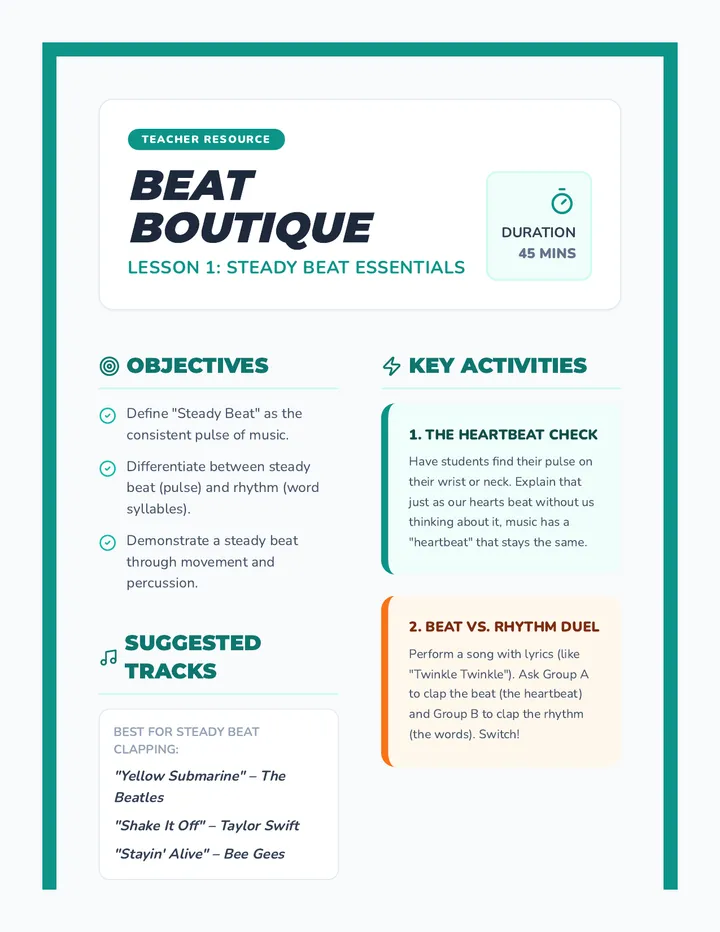 Beat Boutique Teacher Guide