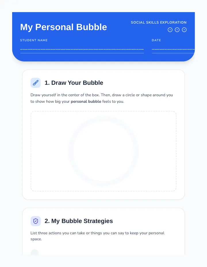 Personal Bubble Worksheet