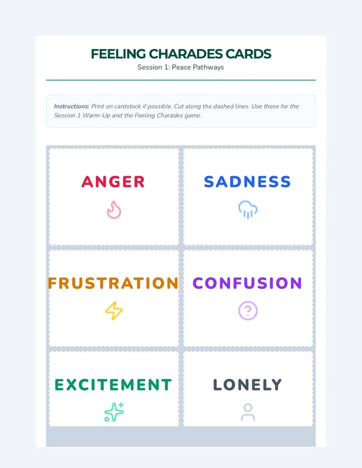 Session 1 Feeling Cards