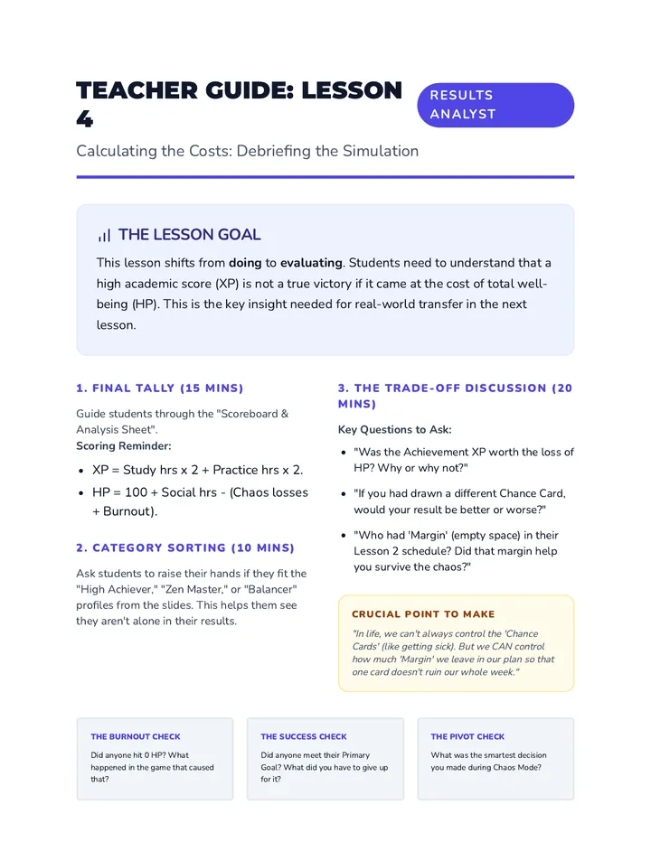 Well-being vs Results Guide