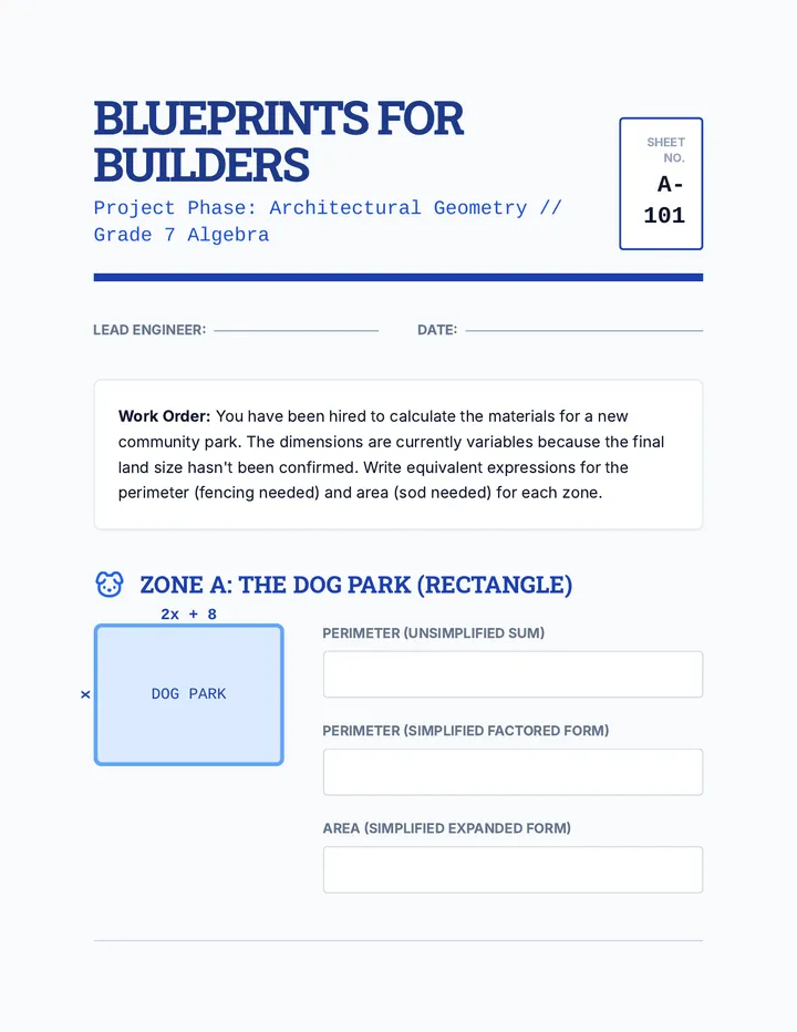 Blueprints for Builders Worksheet