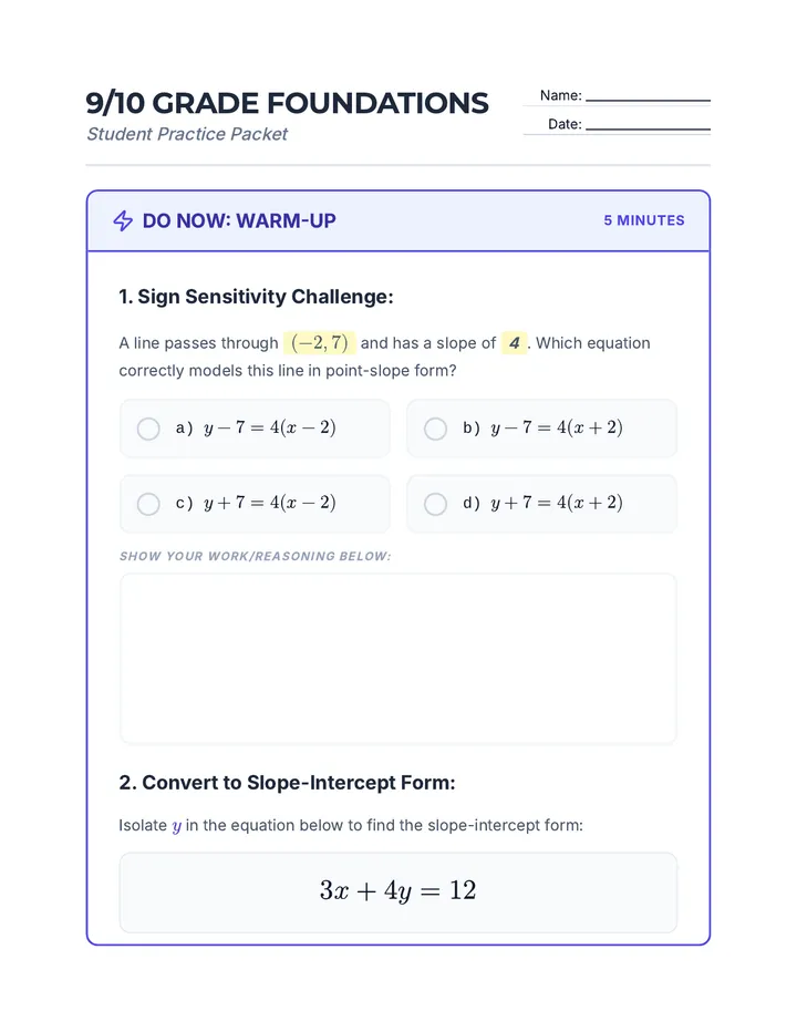 Foundations Student Packet